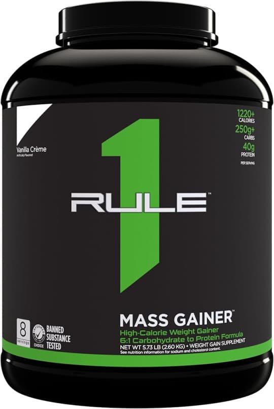 Rule 1 Mass Gainer Vanilla Crème, 5.78 LB