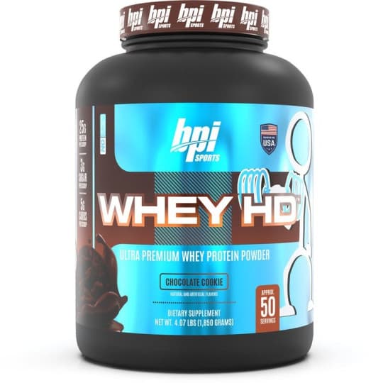 BPI Sports Whey HD Ultra Premium Protein Powder Isolate | Workout Whey Protein Powder For Men & Women for Muscle Gain | Milk Protein Concentrates | Chocolate Cookie 4.07 Pound