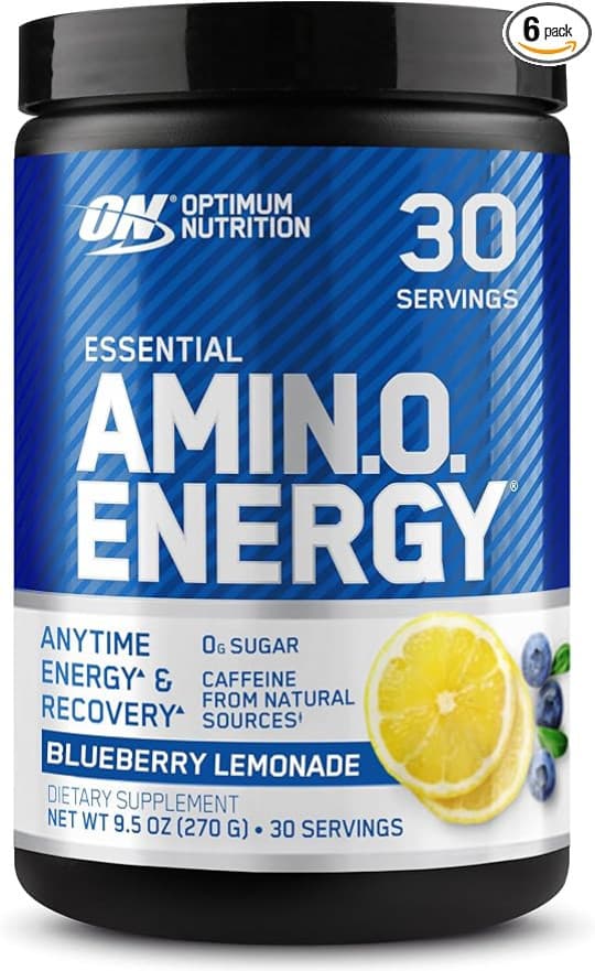 Optimum Nutrition (ON) Amino Energy - Pre Workout With Green Tea, Bcaa, Amino Acids, Keto Friendly, Green Coffee Extract, 0 Grams of Sugar, Anytime Energy Powder - Blue Raspberry, 270 G , 30 Servings